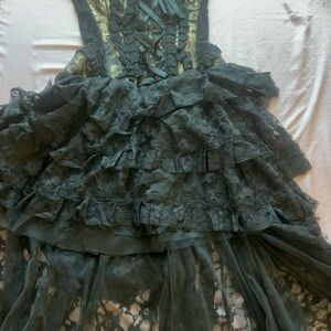 Elegant Black Lace Corset Dress